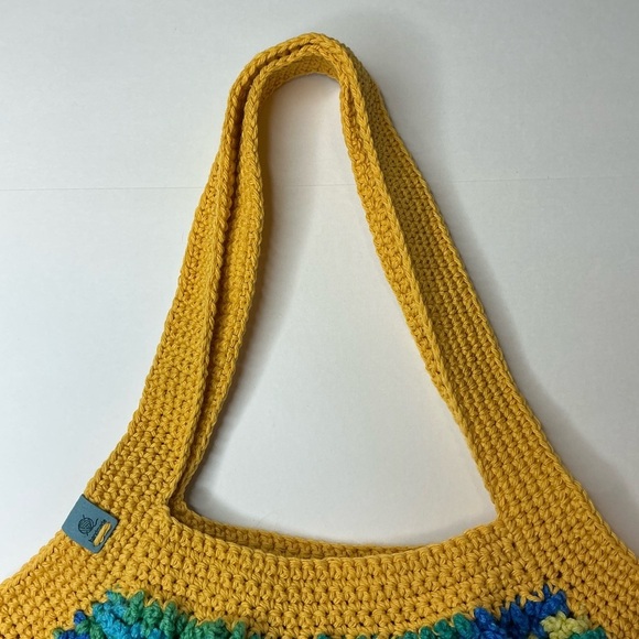 Large Crochet Mesh Market Bag Cotton and Acrylic Handcrafted Handmade Reusable - Picture 5 of 16
